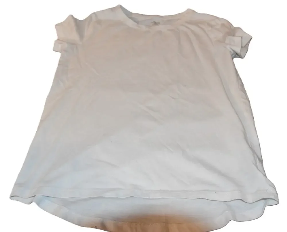 Old Navy Short Sleeve Softest Tee, White, Girl's Large 10/12, VGU